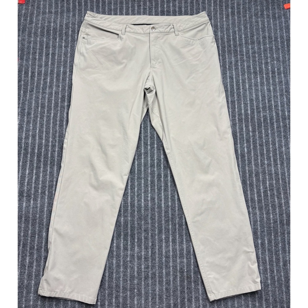 Lululemon Mens Commission Pant Classic 38 Khaki Tan Technical Commuter Trousers